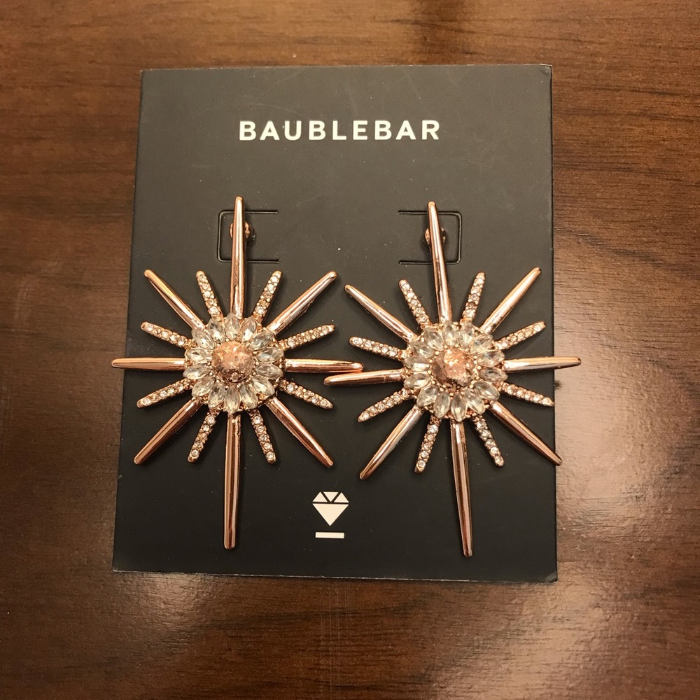 Baublebar Venus Rose Gold Star Drop Stud Earrings